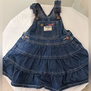 Vintage Y2K  OshKosh B'Gosh Girl Denim Overall Dress 18 Months Cowgirl Western